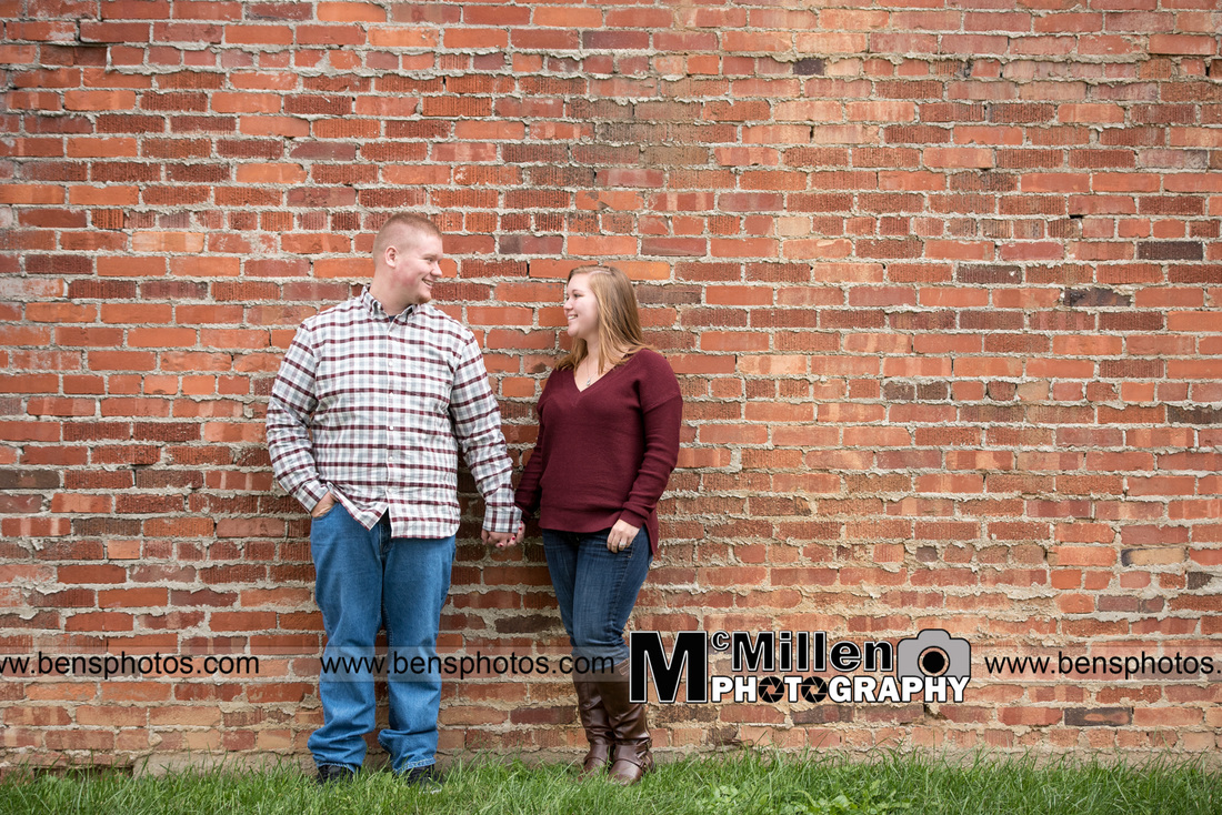 brick wall engagement session